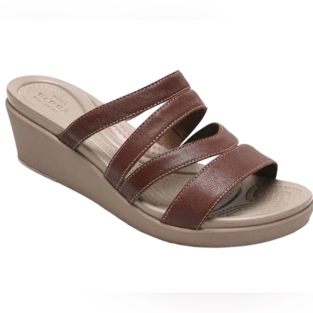 CROCS Brown Wedge Sandals